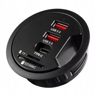 Stolná zásuvka pre 2xUSB USB-C TF SD ERGOLINE SPS-R0D5B (čierna)
